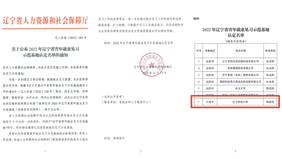 我校获评辽宁省2022年青年就业见习示范基地