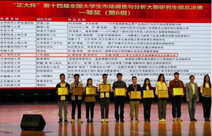 我校在第十四届全国大学生市场调查与分析大赛研究生组总决赛中荣获全国一等奖